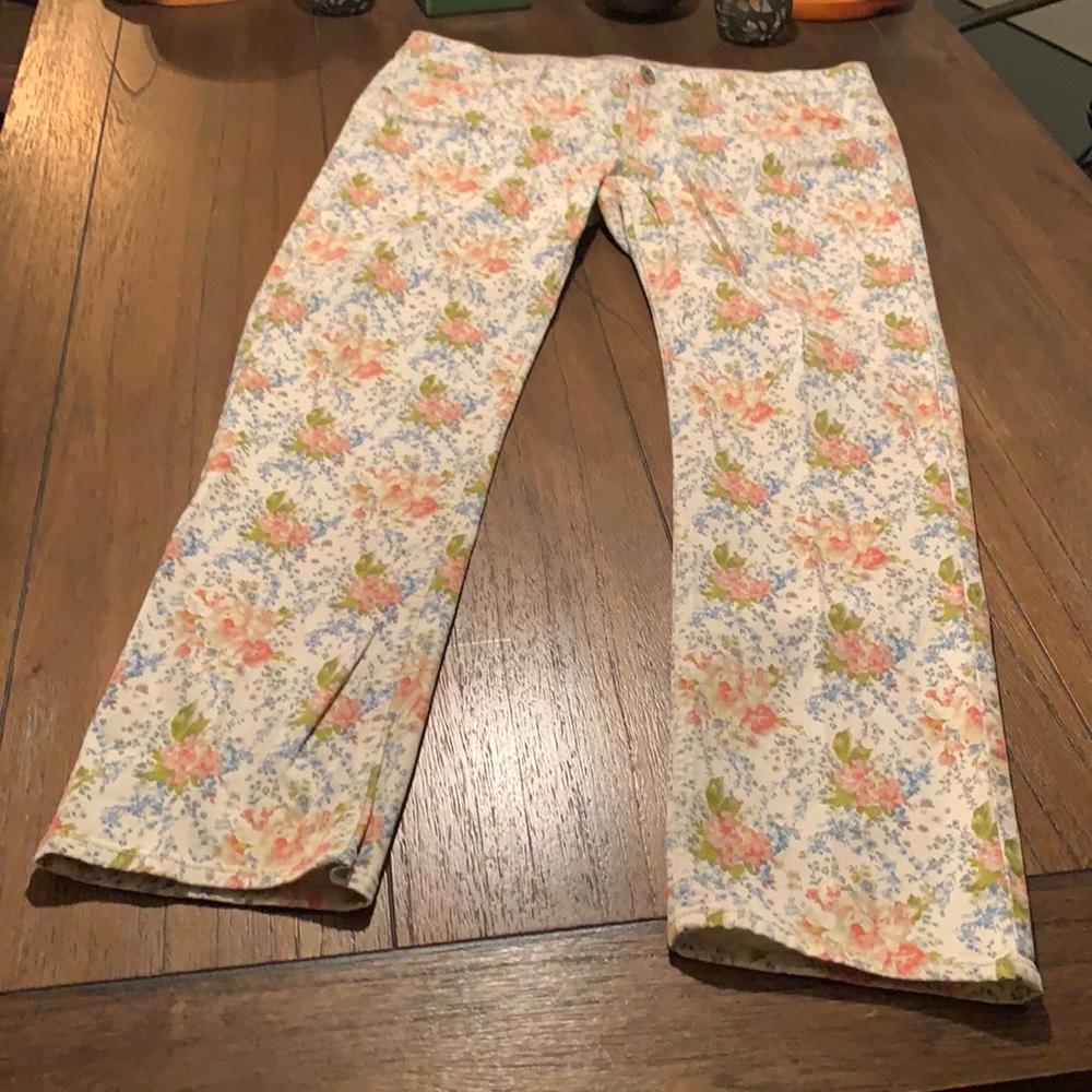 Retro Jordache Floral Print Skinny Jeans